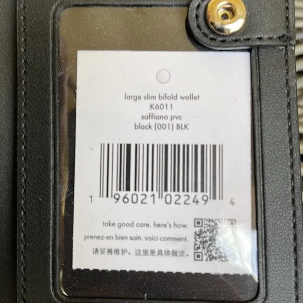 Kate Spade Dana Large Slim Bifold Wallet Black